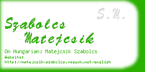 szabolcs matejcsik business card